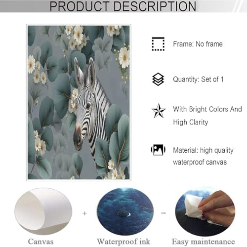 Impression sur toile tableau decoration murale salon jungle - 6