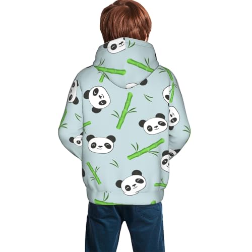 Panda Bamboo Twigs Kid Hoodies Boys Sweatshirts Girls Pullover with Pocket4