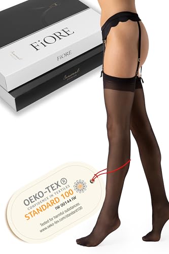 Image of Fiore Sensual Justine Smooth Sheer Stockings - Women, Elegant, Sophisticated, Formal Occasions - Black, One Size
