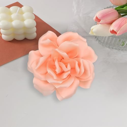 Image of Flower Brooch Pins for Women 5.5in Lapel Pins Large Rose Floral Brooches Dainty Satin Fabric Brooches Rose Flower Hair Clips Wedding Party Dance Clothes Accessories Jewelry