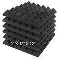 JBER 6 Pack Acoustic Sound Foam Panels, Pyramid Sound Absorbing Panels