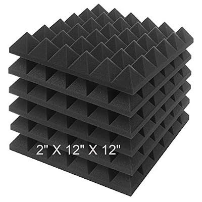 JBER 6 Pack Acoustic Sound Foam Panels, Pyramid Sound Absorbing Panels