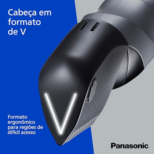 Aparador de pelos corporais para homens Panasonic V-Razor, aparador elétrico de uso seco/molhado, sem fio, com 2 acessórios, barbear multidirecional em áreas sensíveis - ER-GK80-S (Preto) - Imagem 4