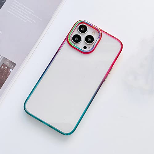 Funda iPhone 13 resistente a arañazos transparente de acrílico rígido con lente de metal