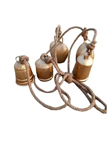 Rustic Gold Cow Bells For Christmas Decorations Vintage Handmade Lucky Christmas Hanging Bells Set Of 5 #TOP2