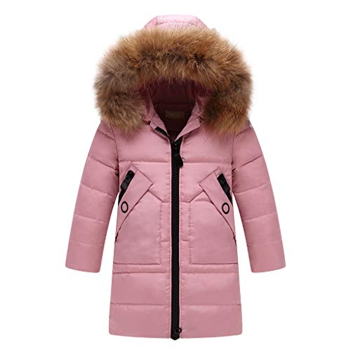 Kids Girls Winter Down Coat Mid Long Overcoat Lightweight Down Jacket Thickened Windbreaker with Hood s