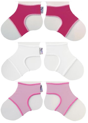 Sock Ons Clever Little Things That Keep Baby Socks On! 3 Pack Girls 6-12 Months White/Pink/Light Pink