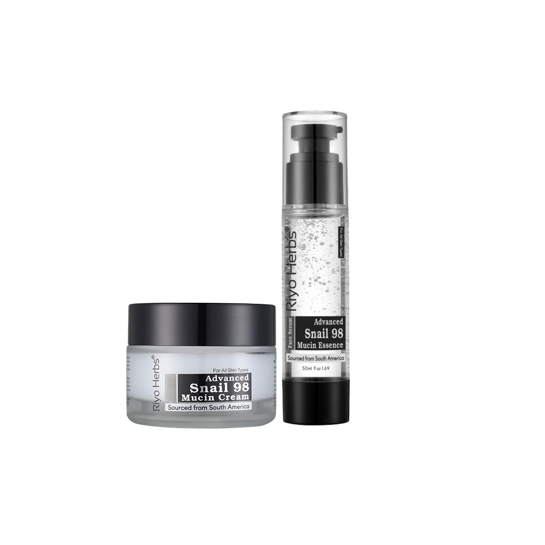 Snail Mucin Serum & Snail Mucin Cream Combo | For Glowing & Hydrating Skin | Korean Snail Mucin Combo
