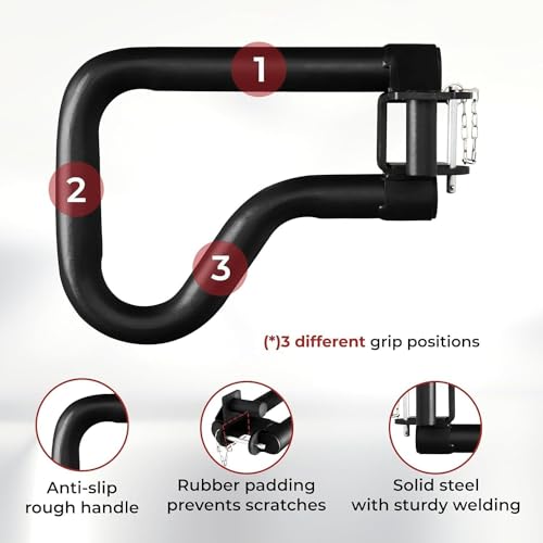 Image of Yes4All Set Attachments for Power Cages 2 inchx2 inch Tube with 1 inch Hole Including J-Hooks, Multi Grip Dip Bars, Weight Plate Holders, T-Bar Row Platform