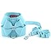Zunea Bling Pet Dog Harness for Small Dogs Girl Bow Tie No Pull Soft Suede Leather Puppy Harness Leash Set Adjustable Rhinestone Cat Kittens Vest Harnesses Escape Proof for Walking Running Blue M