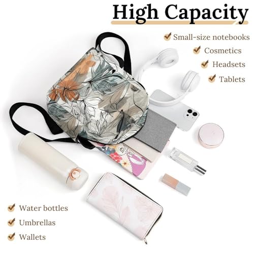 Mochila para mujer de flores impermeable cómoda para laptop 3