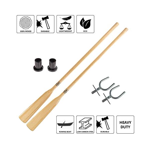 John Paddle Set: 1 Paar (2 Stück) Paddle 195cm- 240 cm, 1 Paar(2 Stück) Dolle aus Edelstahl und 1 Paar (2 Stück) Manschette 45 mm – Bild 3