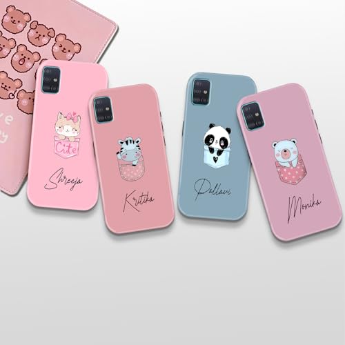 Image of COLORflow Back Cover Compatible with Samsung Galaxy A71 | Cute Pocket Cartoons Color Customized | Glossy Armoured Bumper with Camera Protection Back Cover Compatible with Samsung Galaxy A71