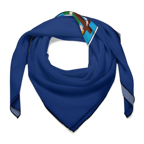 Montserrat Islands Flag Women Hair Scarf Square Silk Like Head Scarves Handkerchief Satin Neck Scarf