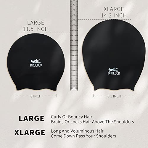 Brdlock Large Swim Cap For Women Swimming Cap For Braids Dreadlocks Long Hair Locs 100% Silicone Waterproof Swimming Cap Keep Your Hair Dry #TOP2
