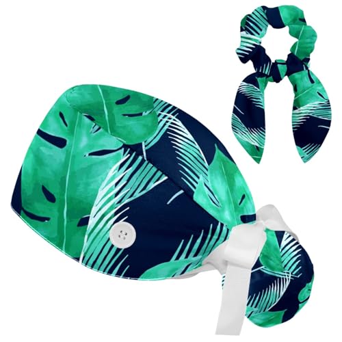 Image of Red Blooming Rose Flowers Black Working Cap with Scrunchy and Ribbon Tie for Women, Long Hair