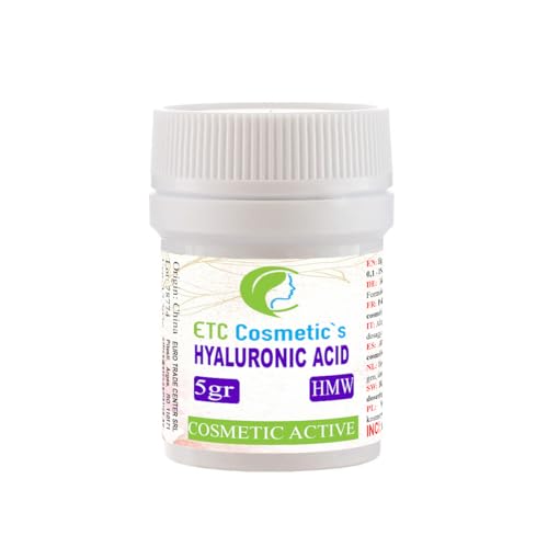 POLVO DE ÁCIDO HIALURÓNICO - 5 g HMW (ALTO peso molecular) 100% NATURAL y FUERTE Antienvejecimiento, rellenador de arrugas