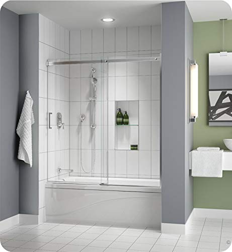 Fleurco NAT60-33-40 Apollo Sliding Tub Door and Fixed Panel in Matte Black