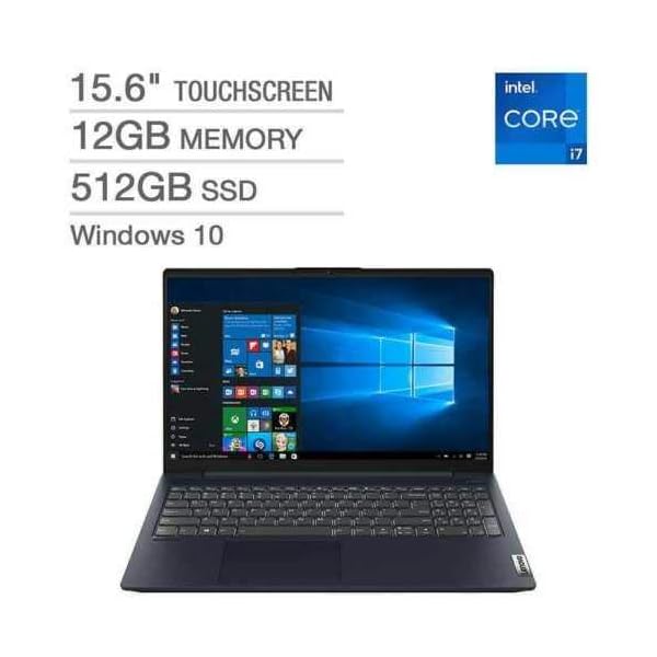 Lenovo IdeaPad 5 15.6" FHD IPS Touchscreen Laptop | 11th Gen Intel Core i7-1165G7 | 12GB RAM | 512GB SSD | Backlit Keyboard | Fingerprint Reader | Windows 10