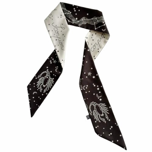 Purse Scarf Silk Hair Scarf for Handbags – A Double-Sided Fashion Skinny Scarves for Women as a Silk Headband Ribbon