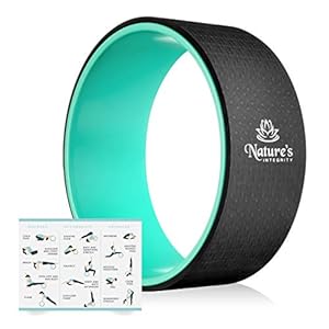 Nature’s Integrity Yoga Wheel for Stretching and Back Pain – 13″ Dharma Yoga Circle Ring, Back Stretcher, Spine Roller – Deep Tissue Massage – Myofascial Release- Bonus Pose Guide Included