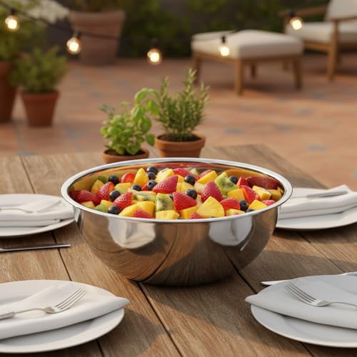 4 Packs de Tazones Mezcladores de Acero Inoxidable, 9.6" x 3.5" miniatura 5