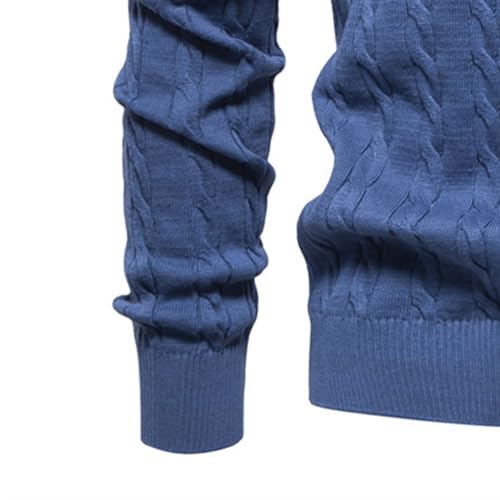 Mens 2025 Fall Winter Sweater Slim Fit Cable Knit Casual Pullover Lightweight Ribbed Long Sleeve Crew Neck Sweaters3