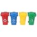 WWmily 4 piezas Mini papelera de juguete para empujar vehículos, botes de basura bordillo de vehículo cubo de basura para niños pequeños