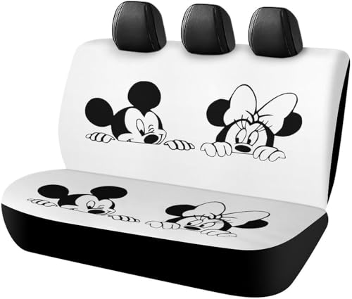ミッキーマウス カーシートカバー 車シートカバー 後部座席用 シート保護 おしゃれ カー用品 軽/普通車 汎用 後席クッションカバー 人気 キャラクター 四季通用 誕生日 プレゼント AS24