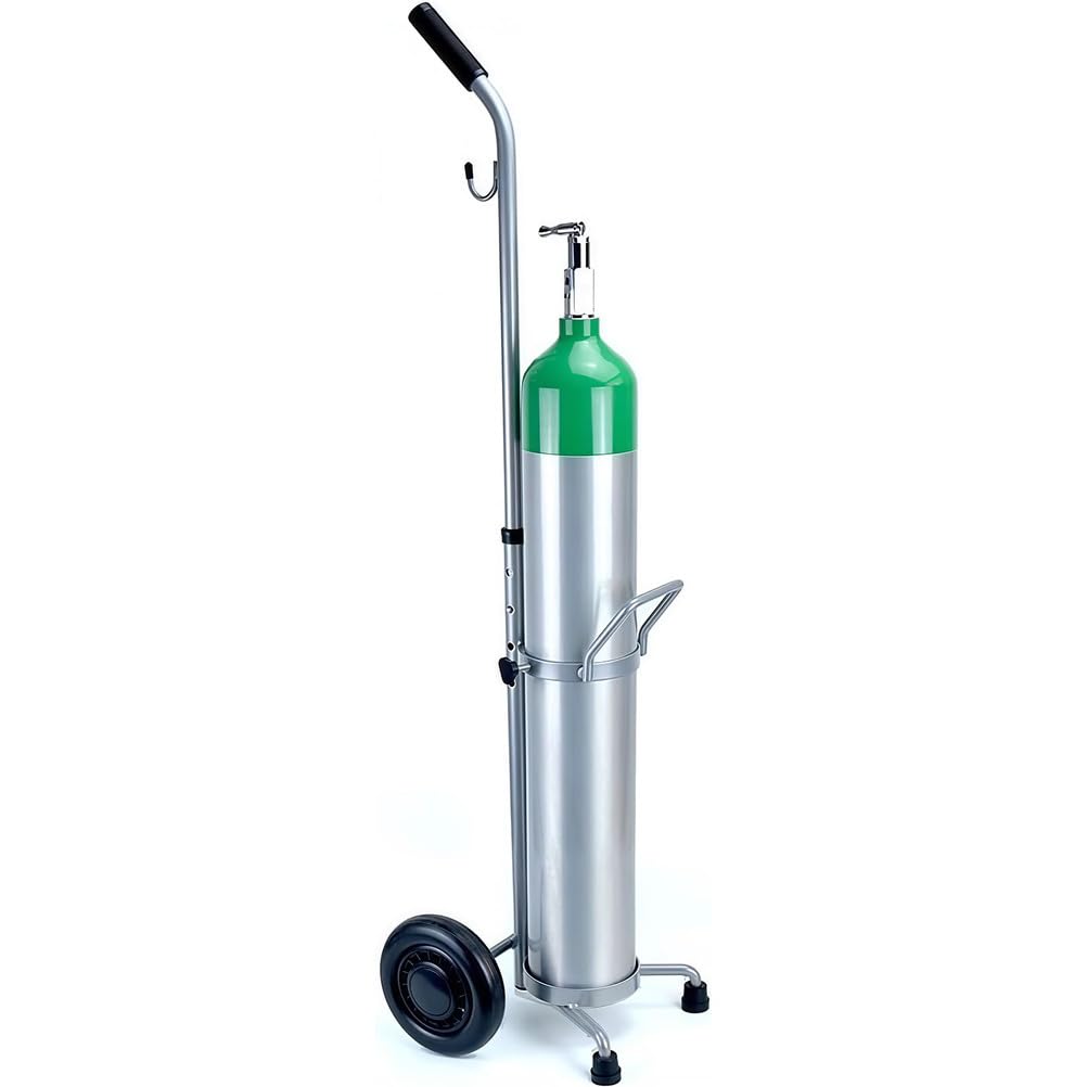 GHHVFEC Lightweight Single Tank Holder Cart with Wheels, Portable Oxygen Cylinder Carrier, Welding Tank Regulator, Acetylene Carrier for Medical or Industrial Use