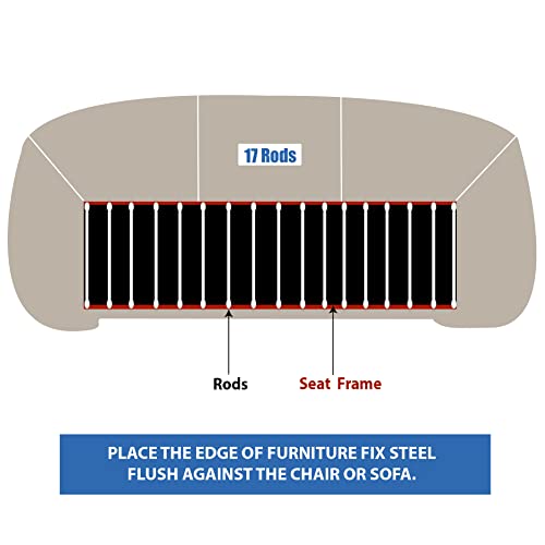Product Trend Furniture Fix Steel for Chair, Sofa, Loveseat, Mattress, or Couch-Cushion Support, Supercomfortable Nonslip Adjustable Seat Support, Extend Furniture Life, (66 x 17) Inches Deep (Black)