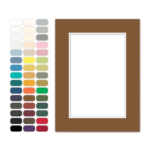 Poster Master Aged Oak Matboard – 4-Ply Acid-Free Picture Mat Board with 45° Beveled Cut, Made in USA, Custom Cut to Any Size, 1/16' Thickness for Framing & Displays