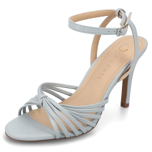 Journee Womens Vanita Multi Strap Stiletto Open Toe Dress Sandals