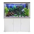 Fish Tank Aquarium & Cabinet 4ft 300L Complete Starter Kit With Accessories, White Cabinet, Natural Gravel, Plants