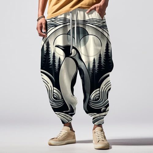 Sweat Pants for Mens Japanese Pants Mens Joggers Fun Print Fashion Street Sweatpants with Pockets Baggy Elastic2