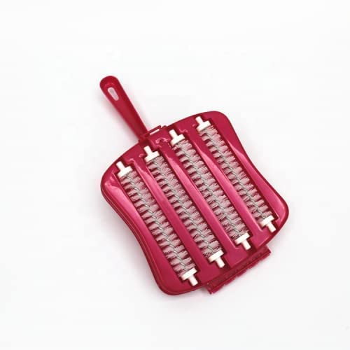 Image of Plastic Handheld Carpet 4 Roller Cleaning Brush with Dust Crumb Collector for Carpets, Car Seats, Table Linen, Sofas Curtains, Mats Multicolor (Pack of 1)