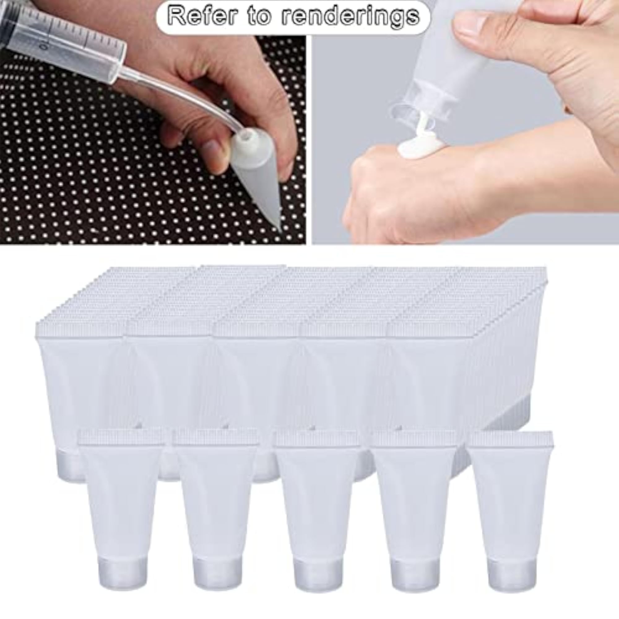 100Pcs Empty Soft Tubes Bottle 5ml with Caps
