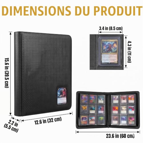 KORVORIA Classeur Toploader pour Cartes, 360 Porchettes Album Carte, 8.5 x 11 cm Album de Collection pour Cartes, Classeur Carte avec Fenêtre d’Affichage – vue 2