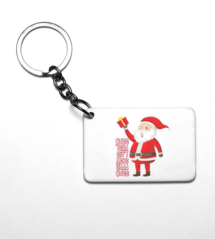Santa’s Gift Duty : Designer Key Chain Gift For Secret Santa Boys Girls (Pack of 2)