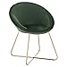 WOLTU 1x Sillas Cocina Silla Tapizada en Terciopelo Silla Nórdica Vintage Silla Salon Silla Metal Taburete de Oficina Sillas de Comedor Silla Respaldo Verde Oscuro BH217dgn-1