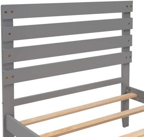 Miniatura 19 de Base de cama de tamaño individual con cajones de almacenamiento, marco de cama individual de plataforma de madera individual, cama individual