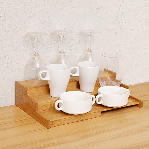 YCOCO Spice Racks for Kitchen Cabinets,Bamboo 3 Tier Expandable Spice Shelf Organizer for Kitchen Countertop and Cabinet,Step Spice Holder for Jars Seasonings and Spice Bottles - Thumbnail 3