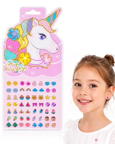 XUKZIMA Boucles d'oreilles adhésives 28 paires | Auto-collantes 3D sans perçage | Douces oreilles sensibles | Fête Anniversaire Déguisement Enfant & Adolescent