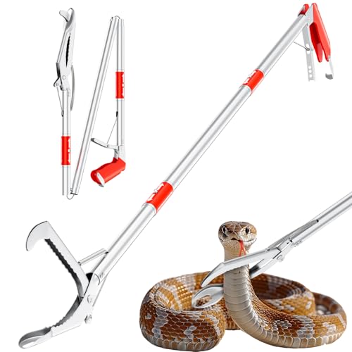 LURMMUE Ferramenta para agarrar serpentes de aço inoxidável resistente de 127 cm - Apanhador de cobr