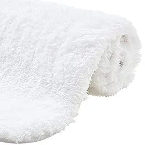 Gorilla Grip Original Premium Luxury Bath Rug, 24x17 Inch, Extra Soft, Absorbent Faux Chinchilla Bathroom Plush Mat Rugs, Machine Wash and Dry, Carpet Mats for Bath Room, Shower, Hot Tub, Spa, White