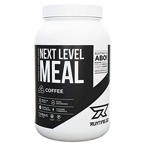Preisvergleich Produktbild Runtime Meal Coffee - vollwertiger Mahlzeitersatz für langanhaltende Sättigung, Energie, Konzentration und Leistungsfähigkeit, mit Vitaminen und Nährstoffen, 1650g, 11 Mahlzeiten