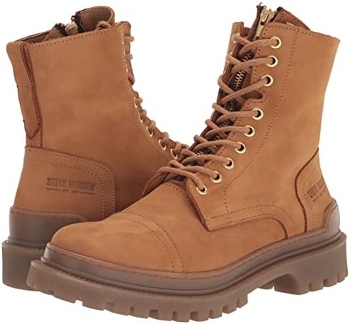 Steve Madden Men's Benney Combat Boot, Wheat Leather, 9.5 | Image 6