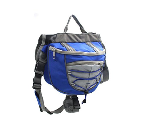 Sac de selle de chien d'animal familier Pack Sac à dos moyen et grand grand sac de chiens pour la formation extérieure campant ,blue ,M Cover