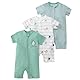 3 Pack Kurzarm Schlafanzug Baby Strampler ReißVerschluss Säugling Overall 100 Baumwolle Sommer Einteiler Karikatur Pyjama 18–24 Monate