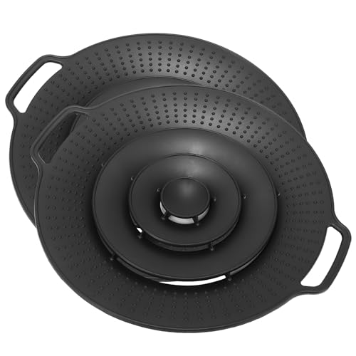 Lot De 2 Couvercles Anti-Éclaboussures Et Anti-Éclaboussures En Silicone - Passent Au Lave-Vaisselle Et Au Micro-Ondes - Diamètre : 15-25 CM - Couvercle De...